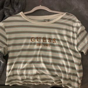 stripped guess cropped top